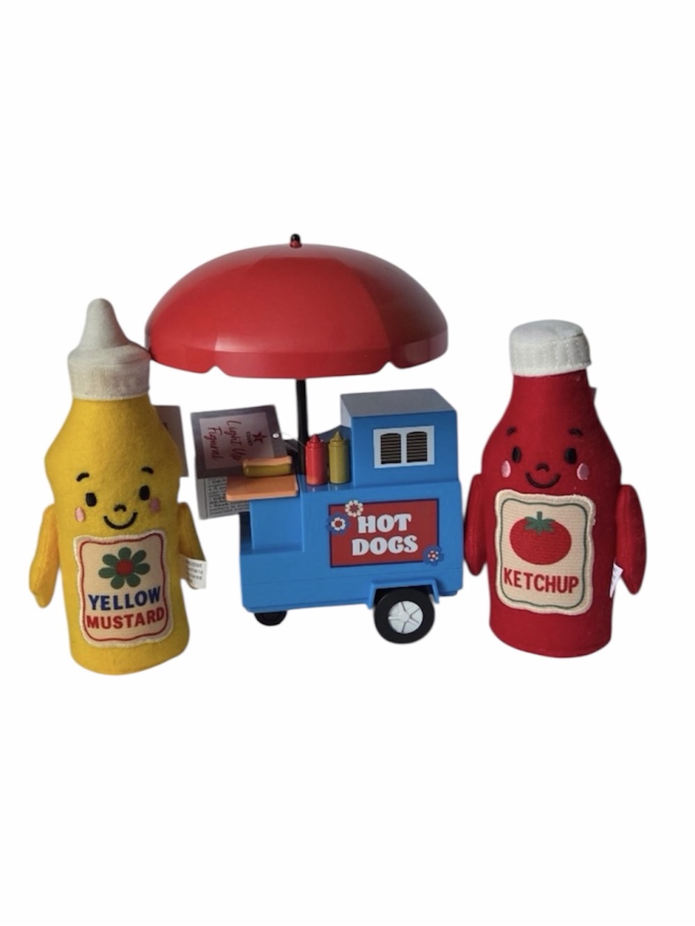 Target Mustard, Ketchup Soft Figurals and Light up Hot dog Cart Set